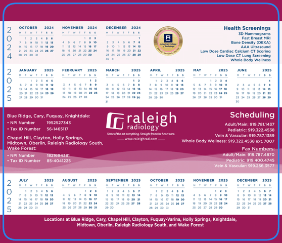 2024 - 2025 Calendar Counter Mat