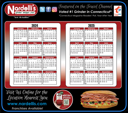 2024 - 2025 Calendar Counter Mat
