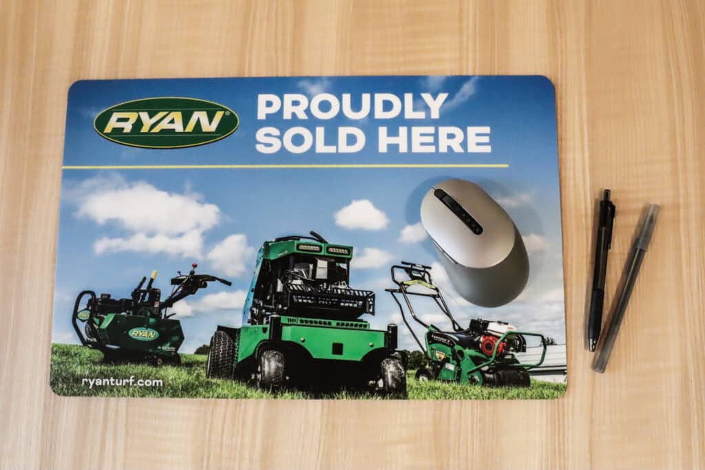 An image of a custom promotional counter mat for a business by countermats.net.