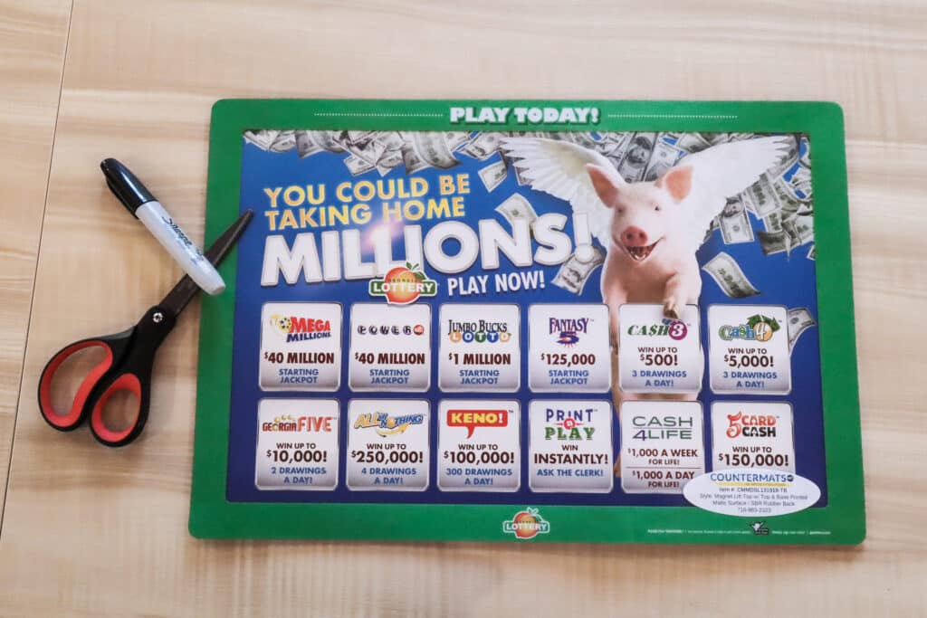 An image of a custom retail counter mat for a business by countermats.net.